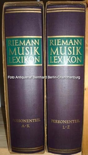 Imagen del vendedor de Riemann Musiklexikon. Personenteil A-K [sowie] L-Z (zwei Bnde cplt.) a la venta por Antiquariat Bernhard