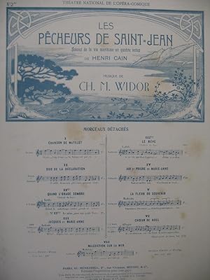 Seller image for WIDOR Ch. M. Les Pcheurs de Saint-Jean No 2 Chant Piano 1906 for sale by partitions-anciennes