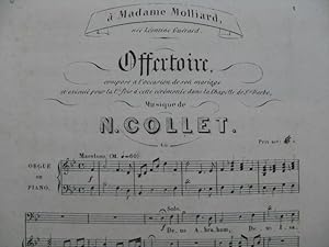 COLLET N. Offertoire Chant Piano ou Orgue XIXe