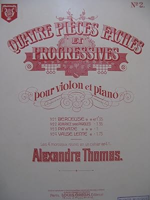 THOMAS Alexandre Romance sans Paroles Violon et Piano 1905