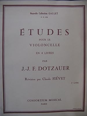 Bild des Verkufers fr DOTZAUER J. J. F. Etudes 3e Livre Violoncelle 1959 zum Verkauf von partitions-anciennes