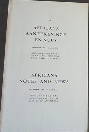 Africana Aantekeninge en Nuus - Desember 1969 - Deel 18, No 8 / Africana Notes and News - Decembe...