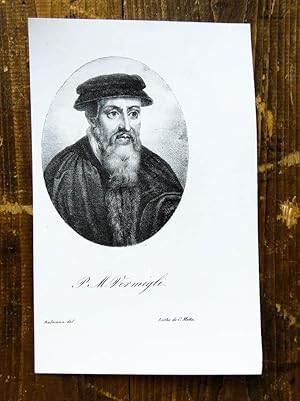 Image du vendeur pour Lithographie-Portrait von Motte nach Rulmann. P. M. Vermigli. mis en vente par Antiquariat Thomas Rezek