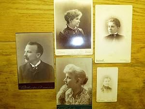5 Michigan Assorted Cabinet Cards - 1890s - Differing studios
