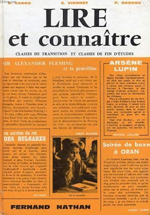 Immagine del venditore per LIRE ET CONNAITRE, CLASSES DE TRANSITION ET CLASSES DE FIN D'ETUDES venduto da Le-Livre