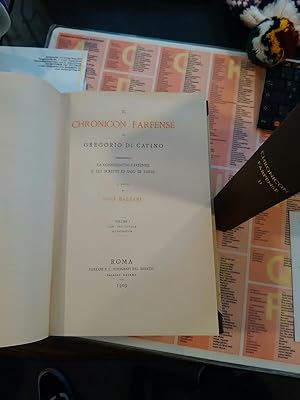 Il Chronicon Farfense di Gregorio di Catino. Precedono la constructio farfensis e gli scritti di ...