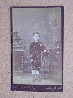 Bild des Verkufers fr Carte De Visite Photograph. Portrait of a Young Boy. zum Verkauf von N. G. Lawrie Books