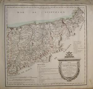 Imagen del vendedor de MAPA DE LA M. N. Y M. L. PROVINCIA DE GUIPZCOA construido sobre las memorias de los Naturales y sobre el Mapa de la Costa manuscrito levantado por los Ingenieros. a la venta por Librera Anticuaria Galgo