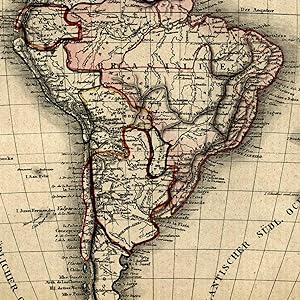 South America 1854 Biller uncommon old map hand color
