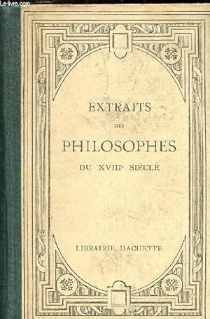 Seller image for EXTRAITS DES PHILOSOPHES DU XVIIIE SIECLE for sale by Le-Livre