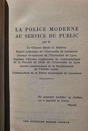 La police moderne au service du public