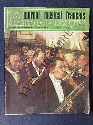 JOURNAL MUSICAL FRANCAIS MUSICA DISQUES-N°170/171-JUILLET/AOUT 1968