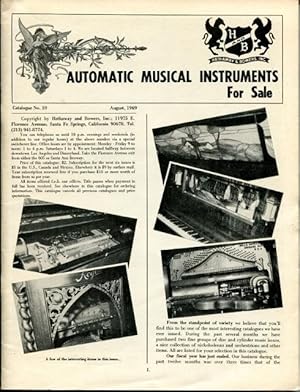 Automatic Musical Instruments for Sale, Catalogue No. 10, August 1969