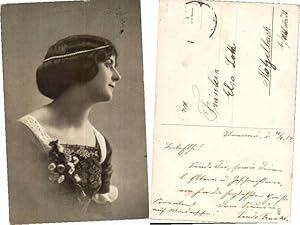 Bild des Verkufers fr NICE EDWARDIAN GIRL PROFILE POSE Photo Postcard zum Verkauf von Versandhandel Lehenbauer