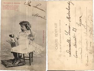 Immagine del venditore per A. Bergeret SWEET APALLED GIRL TOY in BOX Photo Postcard venduto da Versandhandel Lehenbauer