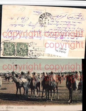 Bild des Verkufers fr 467987,Algeria Algerie Cavaliers arabes Volkstypen Pferde zum Verkauf von Versandhandel Lehenbauer