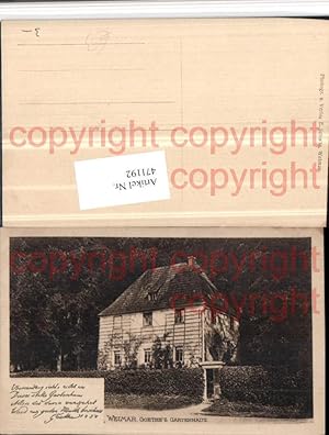 Bild des Verkufers fr 471192,Weimar Goethes Gartenhaus zum Verkauf von Versandhandel Lehenbauer