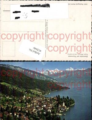 Seller image for 412646,Oberhofen am Thunersee Totale m. Eiger Mnch u. Jungfrau Bergkulisse Kt Bern for sale by Versandhandel Lehenbauer