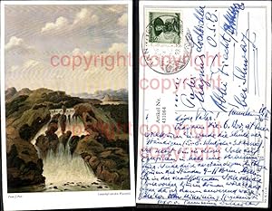 Image du vendeur pour 431084,Knstler Ak Frans J. Post Landschaft mit dem Wasserfall mis en vente par Versandhandel Lehenbauer