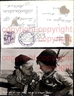 Bild des Verkufers fr 439096,Kinder Tiroler Trachten sterreich Spruch zum Verkauf von Versandhandel Lehenbauer