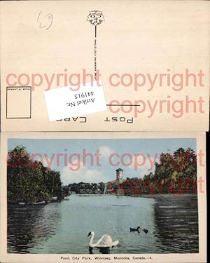 Imagen del vendedor de 441915,Manitoba Winnipeg City Park Pond Teich Schwan a la venta por Versandhandel Lehenbauer