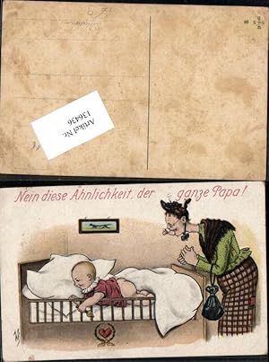 Bild des Verkufers fr 136436,Willi Scheuermann sign. baby im Gitterbett Mutter Oma zum Verkauf von Versandhandel Lehenbauer