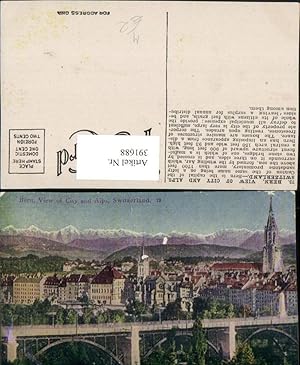 Image du vendeur pour 391688,Bern View of City and Alps Teilansicht Brcke Bergkulisse mis en vente par Versandhandel Lehenbauer