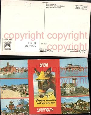 Bild des Verkufers fr 401874,England Yarmouth Town Hall Central Beach Bottons Park Esel Mehrbildkarte zum Verkauf von Versandhandel Lehenbauer