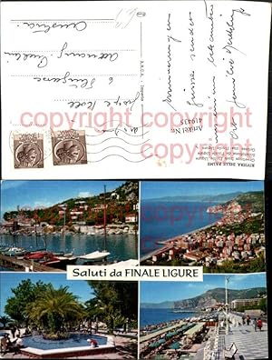 Imagen del vendedor de 419435,Liguria Savona Finale Ligure Totale Brunnen Boote Mehrbildkarte a la venta por Versandhandel Lehenbauer