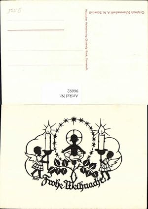 Bild des Verkufers fr 96692,Scherenschnitt Silhouette Engel Flgel Kerzen Zweige zum Verkauf von Versandhandel Lehenbauer