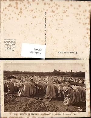 Bild des Verkufers fr 375091,Algeria Scenes et Types La Grande Priere au Desert Volkstypen b. Beten zum Verkauf von Versandhandel Lehenbauer
