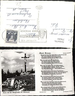 Bild des Verkufers fr 376281,Kreuz auf der Brgeralpe b. Mariazell Gedicht Zwei Kreuze Text von Ottokar Kernstock zum Verkauf von Versandhandel Lehenbauer