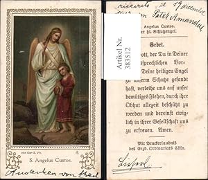 Seller image for 383512,Andachtsbild Heiligenbildchen S. Angelus Custos Schutzengel Kind Beten for sale by Versandhandel Lehenbauer