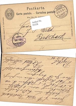 Bild des Verkufers fr 93338,Postkarte Buchs bahnhof n. Rorschach 1895 zum Verkauf von Versandhandel Lehenbauer