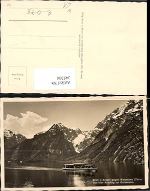 Bild des Verkufers fr 345306,Blick v. Kessel geg. Watzmann Aufstieg zur Gotzenalm Bergkulisse Boot zum Verkauf von Versandhandel Lehenbauer