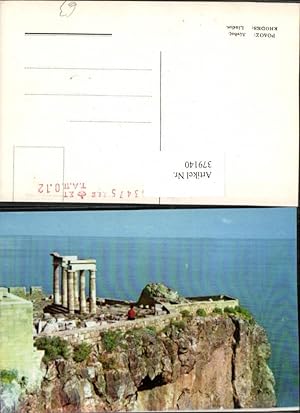 Bild des Verkufers fr 379140,Greece Rhodes Rhodos Lindos Tempel Felswand zum Verkauf von Versandhandel Lehenbauer