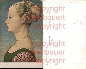Bild des Verkufers fr 537042,Knstler AK Ritratto Piero Della Francesca Frau Portrait Haarschmuck Kette zum Verkauf von Versandhandel Lehenbauer