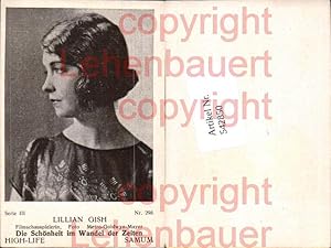 Bild des Verkufers fr 542850,Movie Star Lillian Gish Samum High Life Card 298 zum Verkauf von Versandhandel Lehenbauer