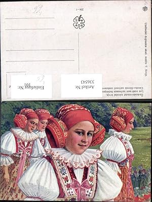 Seller image for 336543,Knstler Ak T. Kroje Czecho Slovak national costumes Tracht Frauen Kopftuch for sale by Versandhandel Lehenbauer