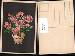 Bild des Verkufers fr 338658,Knstler Ak Blumen Vase m. Roten Rosen zum Verkauf von Versandhandel Lehenbauer