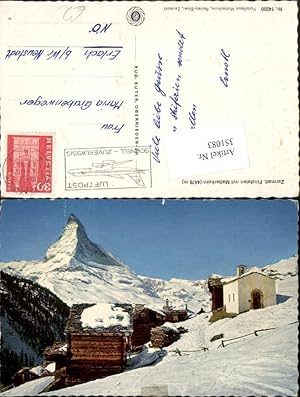 Immagine del venditore per 351083,Zermatt Findelen m. Matterhorn Kapelle Bergkulisse Kt Wallis venduto da Versandhandel Lehenbauer