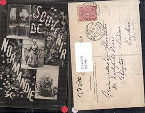 Bild des Verkufers fr 355690,Trachten Frankreich Souvenir de Normandie Frauen Schirm Spinnrad Spargel zum Verkauf von Versandhandel Lehenbauer