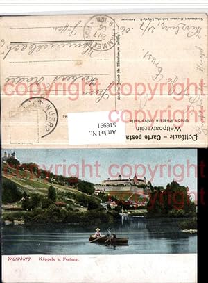 Bild des Verkufers fr 516991,Wrzburg Kppele u. Festung Ruderboot Boot zum Verkauf von Versandhandel Lehenbauer