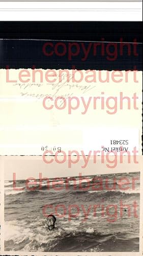 Seller image for 523481,WW2 tolles Foto Wehrmacht Soldat Meer schwimmen for sale by Versandhandel Lehenbauer