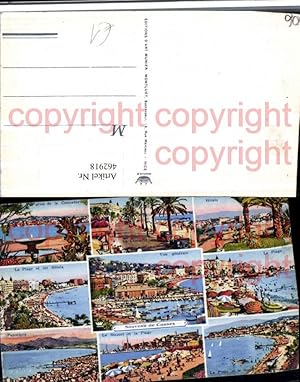 Bild des Verkufers fr 462918,Provence-Alpes-Cote-Azur Alpes-Maritimes Cannes Totale Strand Mehrbildkarte zum Verkauf von Versandhandel Lehenbauer