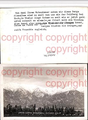Bild des Verkufers fr 481857,California Snow-capped Mountains Bergkulisse zum Verkauf von Versandhandel Lehenbauer