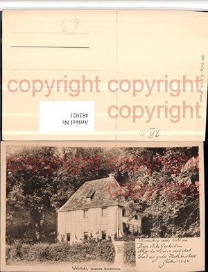 Bild des Verkufers fr 483921,Weimar Goethes Gartenhaus zum Verkauf von Versandhandel Lehenbauer