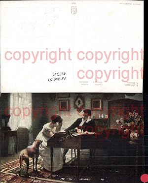 Seller image for 487314,Knstler Ak A. Jakesch Adieux Frau weint a. Klavier Hund for sale by Versandhandel Lehenbauer