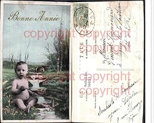 Bild des Verkufers fr 504321,Bonne Annee Surrealismus Fotomontage Baby Kind Landschaft Bach Netz zum Verkauf von Versandhandel Lehenbauer