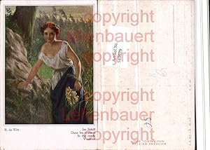 Seller image for 519679,Knstler AK R. De Witt Im Schilf Mdchen Kleid for sale by Versandhandel Lehenbauer